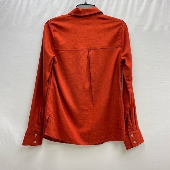 Max Cocos Linen long sleeves red shirt size S buttoned down women’s - Picture 5 of 13